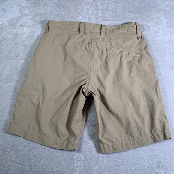 Under Armour Shorts Mens 34 Khaki HeatGear Loose Fit Performance Golf Quick Dry - Picture 10 of 13